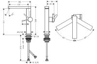 Vorschau: Hansgrohe Tecturis E Waschtischarmatur 210 Fine CoolStart, Schwenkausl., Push-Open, brushed bronze