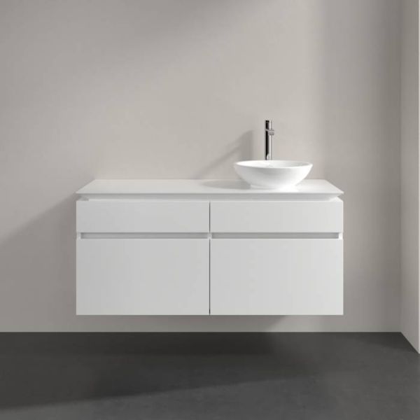 Villeroy&Boch Legato Waschtischunterschrank 120x50cm für Aufsatzwaschtisch, 4 Auszüge glossy white B58200DH