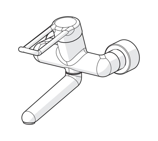 Hansa Hansamedipro Waschtisch-Einhand-Wandbatterie, Bügelhebel, 246mm, chrom