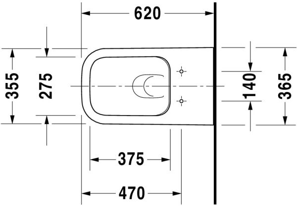 Duravit Happy D.2 Wand-WC 62x36,5cm, eckig, weiß 25500900001