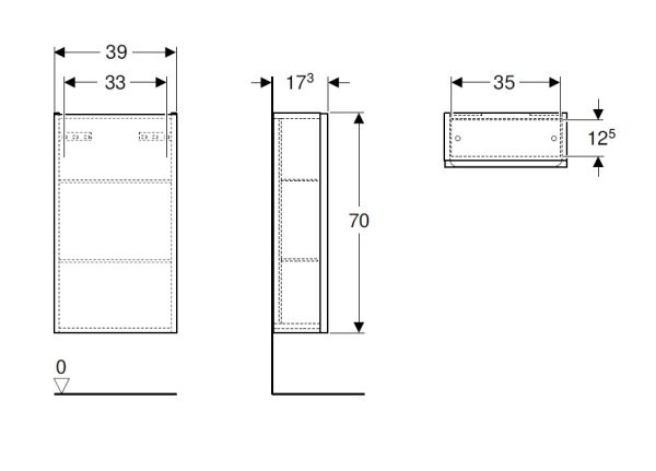 Geberit Renova Plan Hängeschrank mit einer Tür, 39x70cm weiß_2