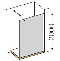 Vorschau: Provex MODULA MR-1 Walk-In Duschwand ESG schwarz, für Bodenmontage