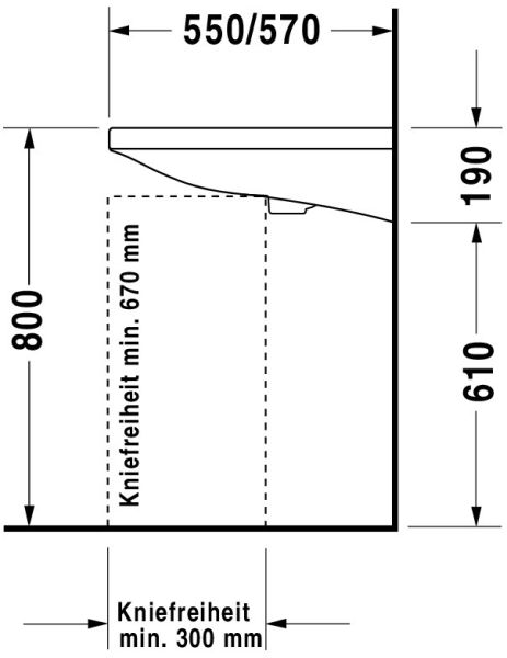 Duravit DuraStyle Waschtisch 65x57cm, ohne Überlauf, mit Wondergliss, weiß 23306500001