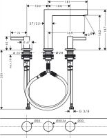 Vorschau: Hansgrohe Finoris 3-Loch Waschtischarmatur 160 mit Push-Open Ablaufgarnitur, chrom 76034000