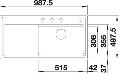 Blanco Zenar XL 6 S-F Granitspüle SILGRANIT®, Becken links