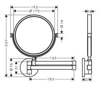 Vorschau: Axor Universal Circular Rasierspiegel, 1,7-fache Vergrößerung, schwenkbar 