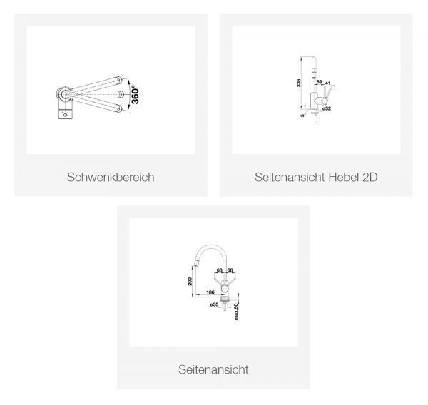 Blanco Mida-S Küchenarmatur mit Ausziehbrause, nicht umstellbar, chrom