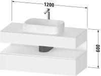 Vorschau: Duravit Qatego Unterschrank für Aufsatzbecken 120x55cm in eiche marmoriert, mit offenem Fach