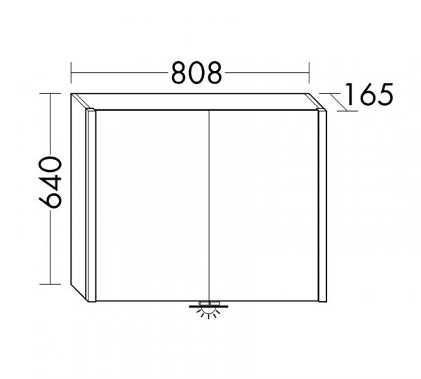 Burgbad Cube Spiegelschrank mit vertikaler LED-Beleuchtung, Vergrößerungsspiegel, dimmbar, 80,8x64cm
