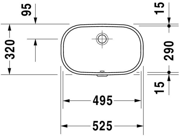Duravit D-Code Unterbauwaschtisch rechteckig 49,5x29cm, mit Überlauf, ohne Hahnloch, weiß 0338490000