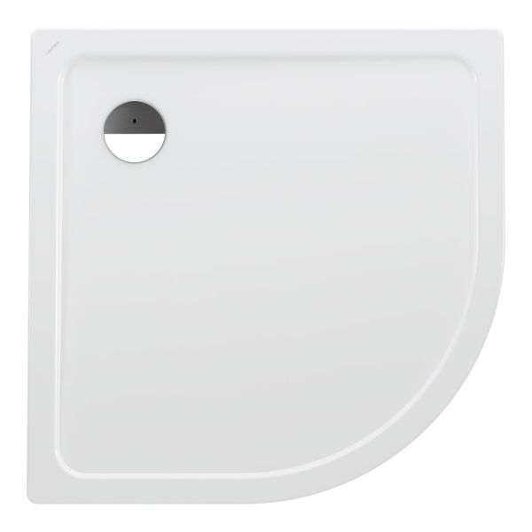 Laufen Platina Duschwanne Viertelkreis 90x90cm extraflach 2,5cm, Stahl emailliert, weiß H2150080000401 