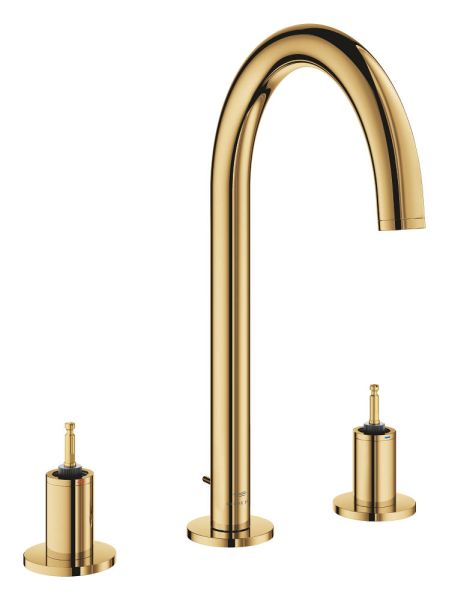 Grohe Atrio 3-Loch-Waschtischarmatur L-Size mit Ablaufgarnitur für Atrio Hebelgriffe 48458-9/48646