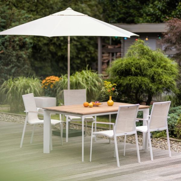KETTLER DINING DIAMOND Stapelsessel weiß matt beige 0103902-5800