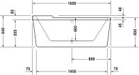 Vorschau: Duravit Starck freistehende Badewanne oval 160x80cm, weiß