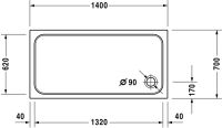 Vorschau: Duravit D-Code Duschwanne rechteckig 70x140cm, Sanitäracryl, weiß