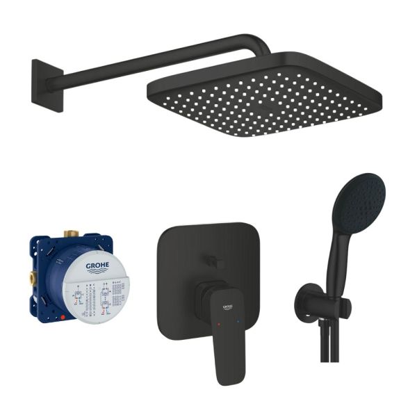 Grohe Tempesta Cubeo Duschsystem Unterputz, schwarz matt