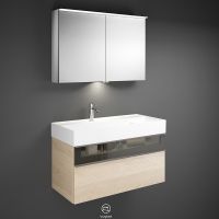 Vorschau: Burgbad Yumo Badmöbel-Set, 100cm, Spiegelschrank, Waschtisch mit Unterschrank inkl. LED-Beleuchtung