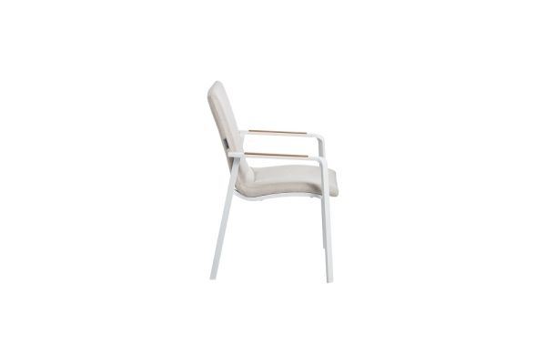 KETTLER DINING DIAMOND Stapelsessel Sunbrella®, weiß matt natte linen chalk 0103902-5820