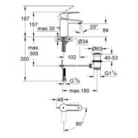 Vorschau: Grohe Eurostyle Cosmopolitan Waschtischarmatur S-Size mit Ablaufgarnitur, wassersparend, chrom