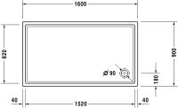 Vorschau: Duravit Starck Slimline Duschwanne rechteckig 90x160cm, Sanitäracryl, weiß