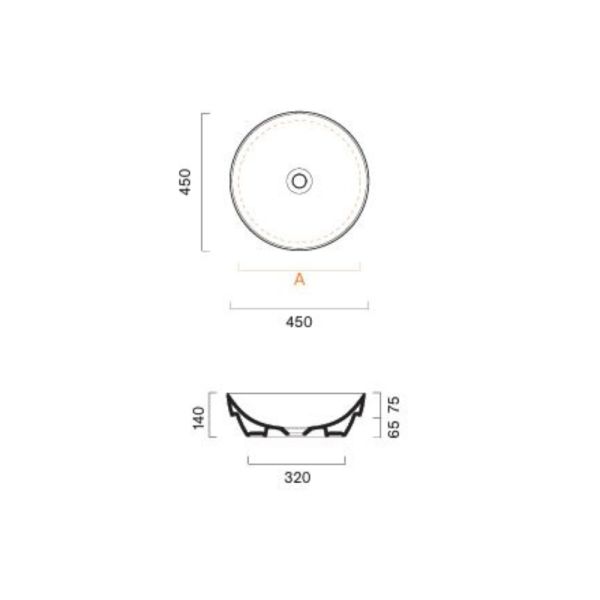 Catalano Sfera Aufsatzwaschbecken rund Ø 45cm CATAglaze+