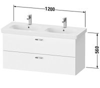 Vorschau: Duravit XBase Waschtischunterschrank 115cm, mit 2 Auszüge, passend zu Doppelwaschtisch D-Code 034812