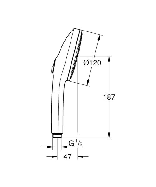 Grohe Vitalio Joy+ 120 Handbrause 6,3 l/min, 3 Strahlarten, schwarz matt