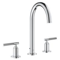 Vorschau: Grohe Atrio 3-Loch-Waschtischarmatur L-Size mit Ablaufgarnitur, für Atrio Hebelgriffe mit Rändelstruktur 48646000, 20593000