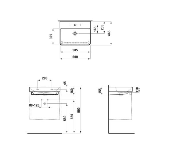 Laufen Pro X Aufsatzwaschtisch 60x46,5cm