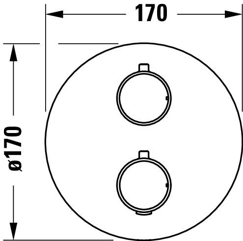 Duravit Duschthermostat rund, Unterputz mit Grundkörper, chrom