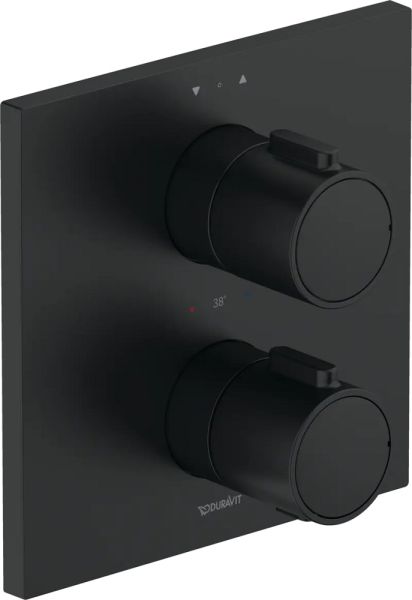 Duravit Duschthermostat eckig mit Grundkörper, schwarz matt