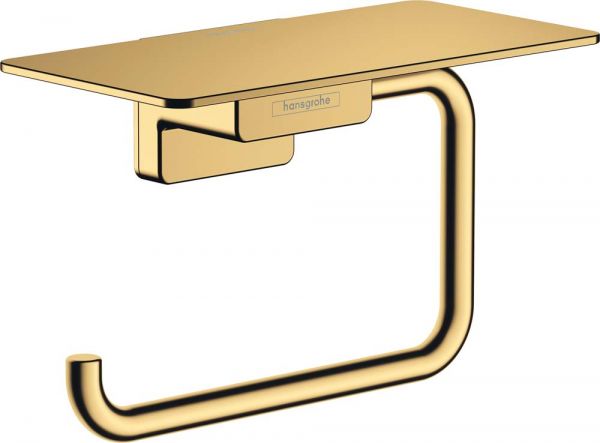 Hansgrohe AddStoris Papierrollenhalter mit Ablage, polished gold optic 41772990