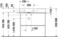 Vorschau: Duravit Dura Square Metallkonsole bodenstehend/Wandmontage zu Waschtisch 235380, chrom 00311110000