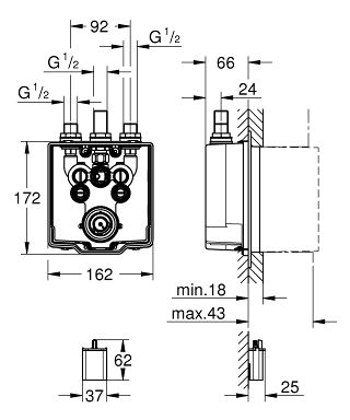 Grohe Eurosmart CE Unterputzkörper 36458000