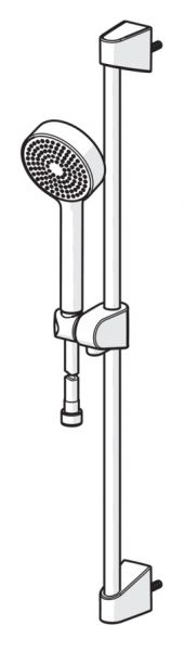 Hansa Hansabasicjet Wandstangen-Brauseset 650mm, Ø 95mm, 1-strahlig, chrom