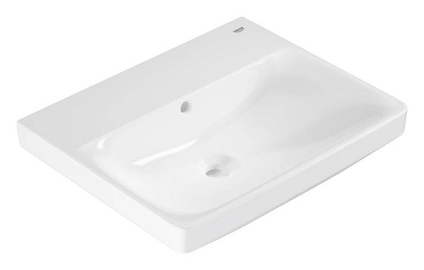 Grohe Euro Keramik Waschtisch 55cm mit Überlauf, ohne Hahnloch, weiß