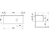 Vorschau: Laufen IL BAGNO ALESSI One Schubladenelement 1200, Ausschnitt rechts, zu WT H818974