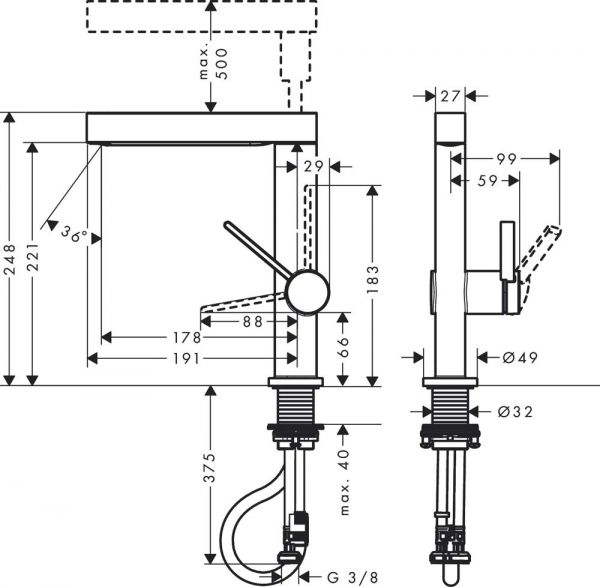 Hansgrohe Finoris Einhebel-Waschtischarmatur 230 mit Ausziehbrause, 2 Strahlarten und Push-Open Ablaufgarnitur, mattweiß 76063700