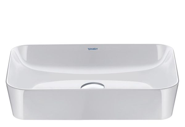 Duravit Cape Cod Aufsatzbecken 55x40cm rechteckig, ohne Überlauf, ohne Hahnloch, WonderGliss, weiß