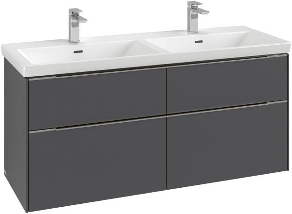 Villeroy&Boch Subway 3.0 Waschtischunterschrank 128cm für Doppelwaschtisch mit 4 Auszügen