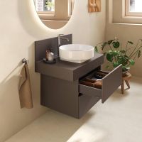 Vorschau: Duravit Balcoon Set Aufsatzbecken mit Unterschrank 80cm, schieferbraun matt