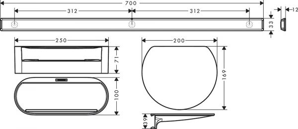 Hansgrohe WallStoris Badewannenset, weiß matt 27966700