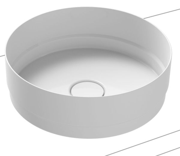 Kaldewei Nueva 3191 Waschtisch-Schale rund Ø38cm, Perl-Effekt, beidseitig emailliert, ohne Überlauf weiß 911206003001
