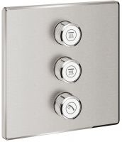 Vorschau: Grohe Grohtherm SmartControl 3-fach Unterputzventil, Fertigmontageset eckig, supersteel 29127DC0