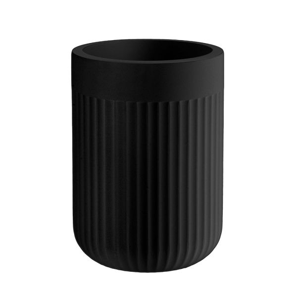 Smedbo Zahnputzbecher, geriffelt, schwarz BB562