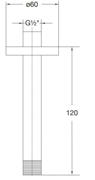 Steinberg Serie 100 Brausearm Deckenmontage 12cm