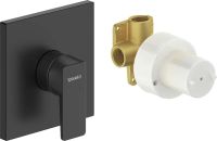 Duravit Manhattan Einhebelmischer Unterputz Set eckig, schwarz matt MH4210007046