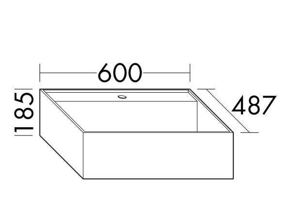 Burgbad Sys30 Mineralguss-Aufsatzwaschtisch, 60x48,7cm