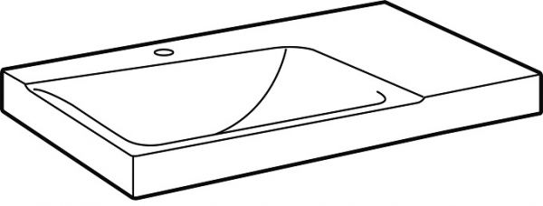 Geberit Xeno² Waschtisch mit 1 Hahnloch, Ablagefläche rechts, 90x48cm weiß KeraTect