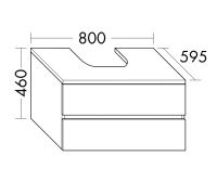 Vorschau: Burgbad Cube Waschtischunterschrank 80x59,5cm passend zu Grohe Cube, 2 Auszüge
